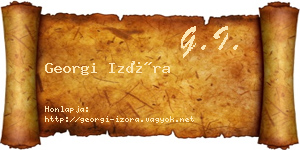 Georgi Izóra névjegykártya